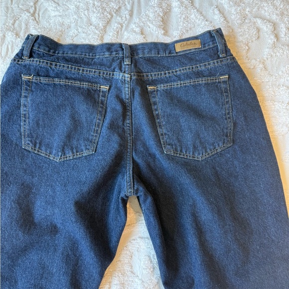 Cabela's Casual High Rise Flannel Lined Size 16 S Blue Jeans - Picture 2 of 9
